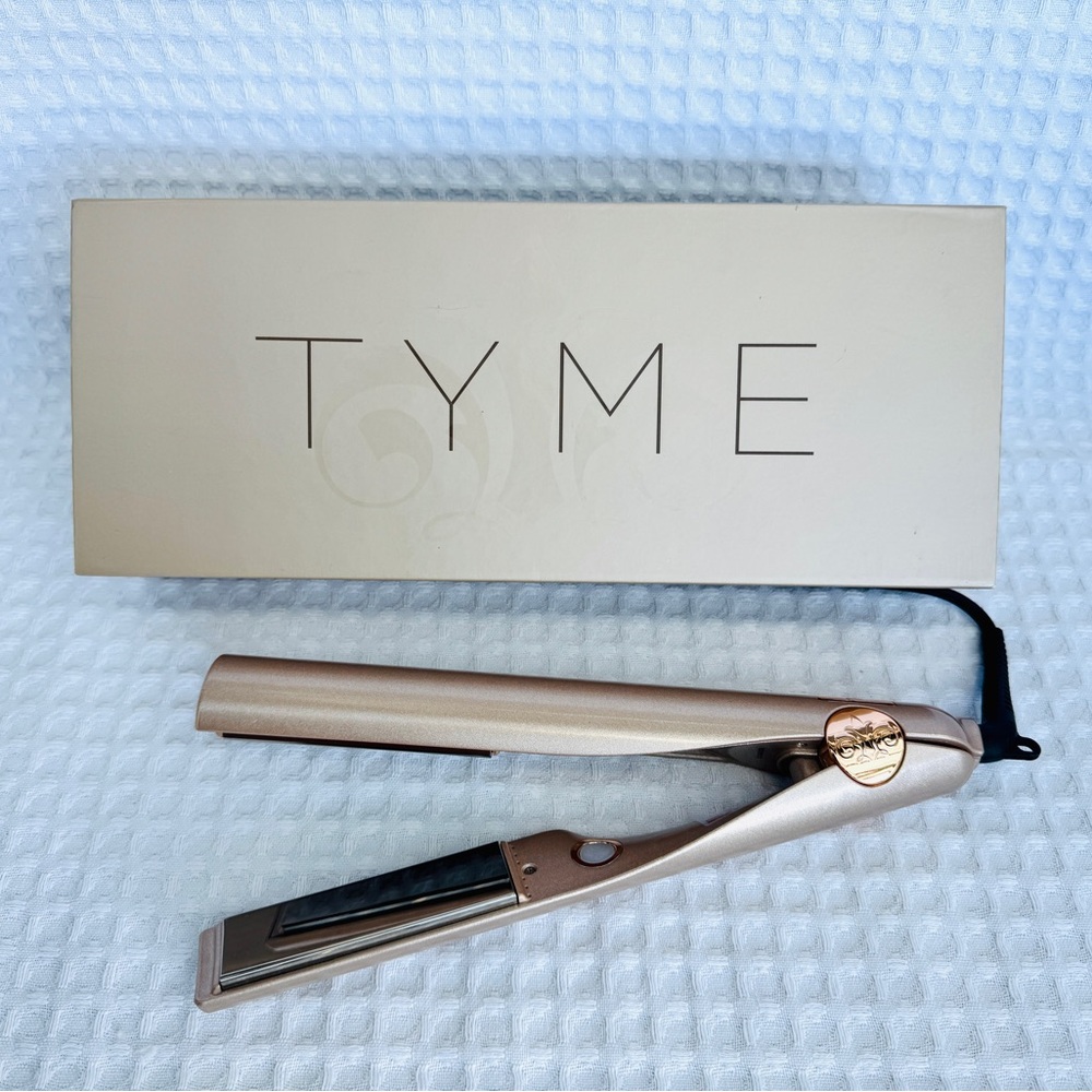 TYME Iron Pro Rose Gold 2-in-1 Curling & Straightening Iron w/ Box Like New